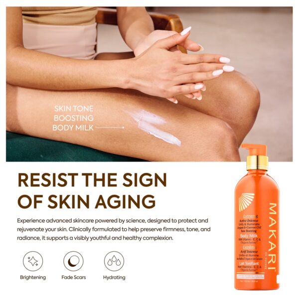 MAKARI EXTREME ARGAN & CARROT OIL TONE BOOSTING BODY LOTION - Image 3
