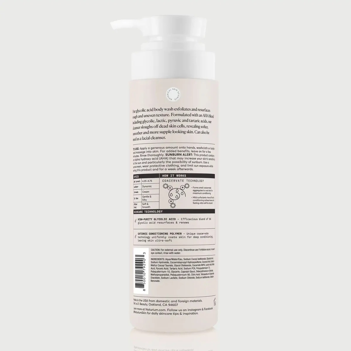 NATURIUM Smoother Glycolic Acid Exfoliating Body Wash - Image 4