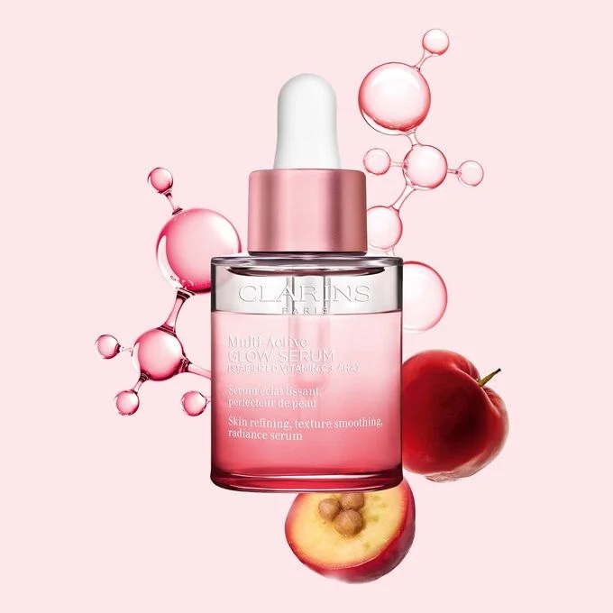 CLARINS MULTI-ACTIVE GLOW SERUM [STABILIZED VITAMIN C + AHA]® Smoothing, Radiance-Boosting Glow