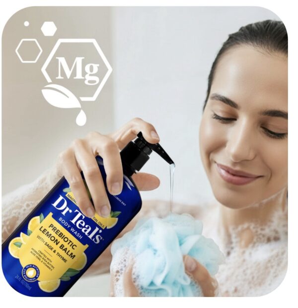 DR TEAL’S® PREBIOTIC LEMON BALM WITH SAGE & THYME BODY WASH - Image 3