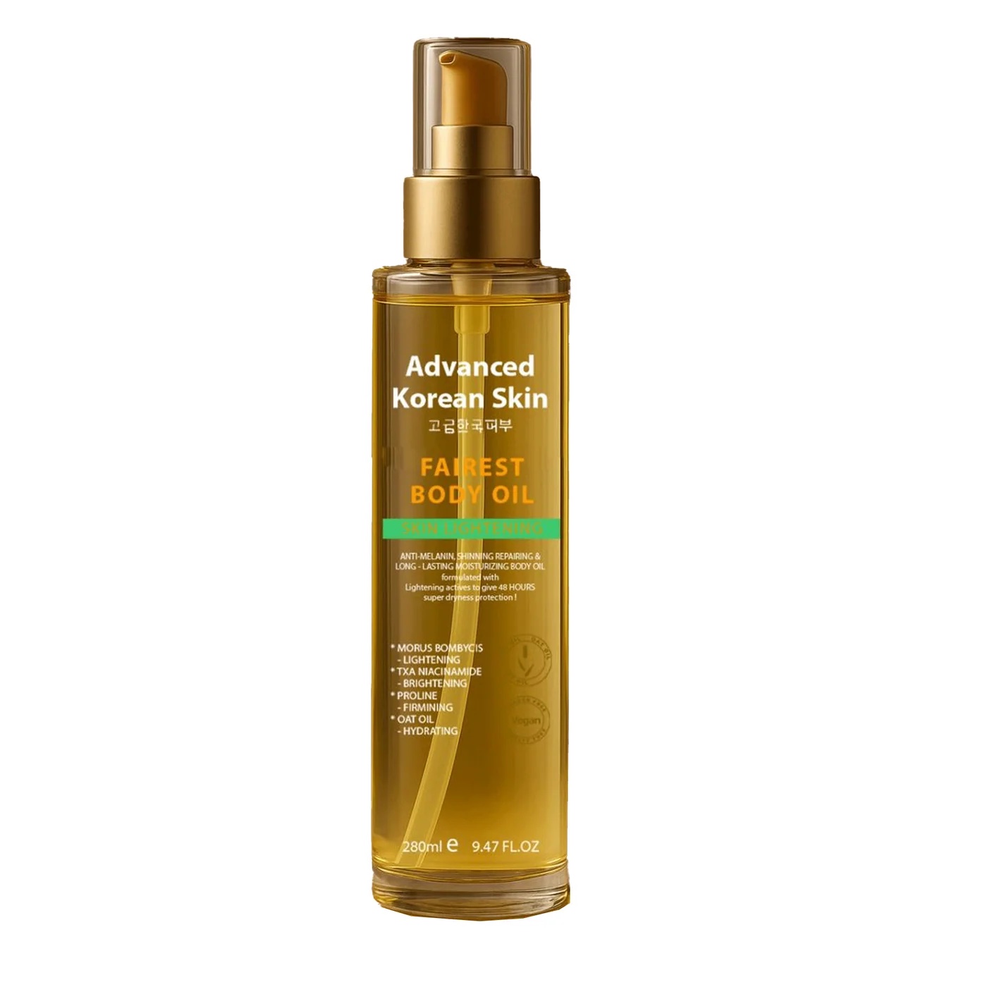 ADVANCED KOREAN FAIREST SKIN LIGHTENING BODY OIL – 280ML - Image 1