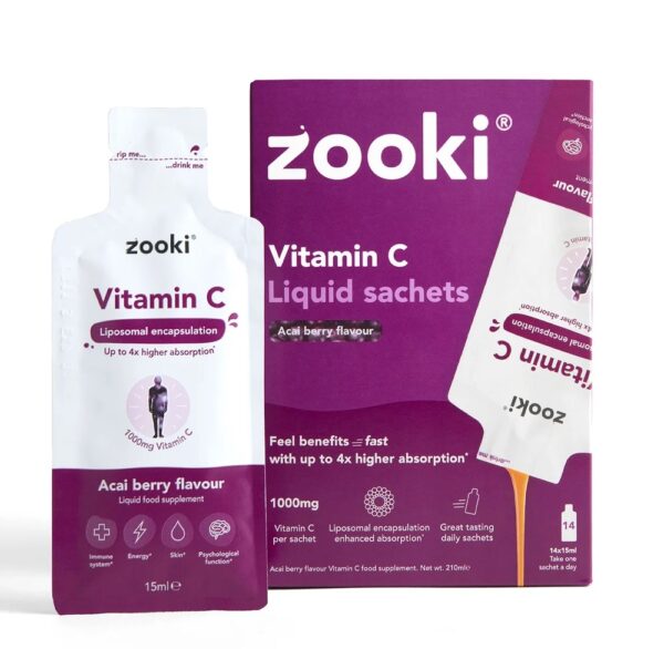 Zooki Vitamin C, Liposomal Acai berry flavor 30 sachets - Image 1