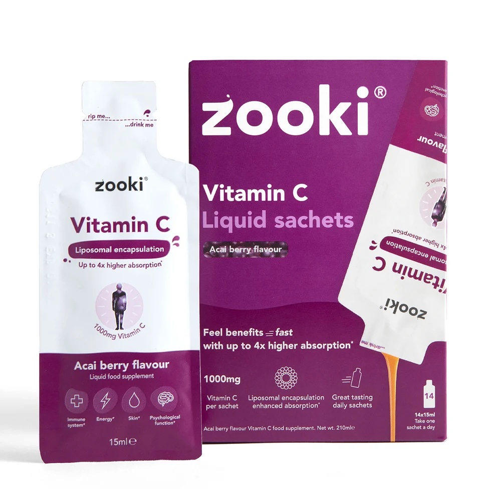 Zooki Vitamin C, Liposomal Acai berry flavor 30 sachets