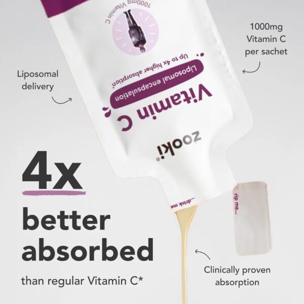 Zooki Vitamin C, Liposomal Acai berry flavor 30 sachets - Image 3
